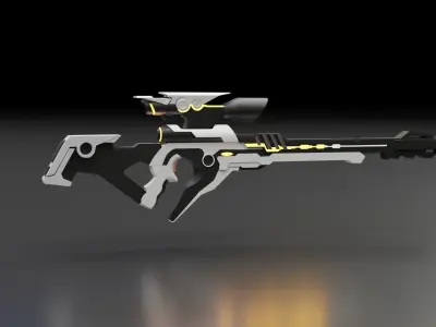 Sci-fi Sniper Low-poly 3D model