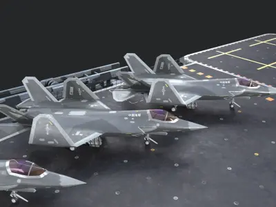 4 coatings of Shenyang J35 F35 gyrfalcon Fighter Low-poly 3D model