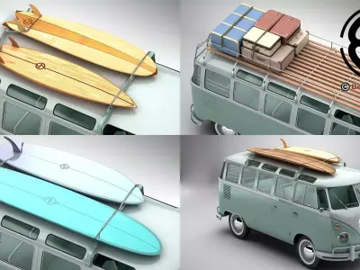 Volkswagen T1 Samba 1963 Accessories 3D model