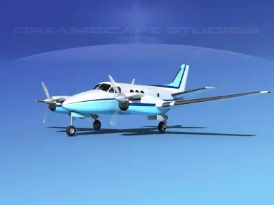 Beechcraft King Air 100 V02 3D model