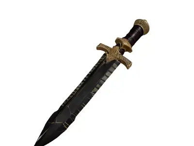 Cracked Obsidian Ritual Dagger 3D model