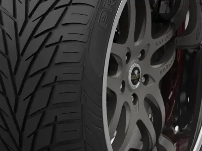Savini Forged SV-2S Wheel and Tire 3D model