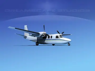Rockwell Turbo Commander 690 V06 3D model