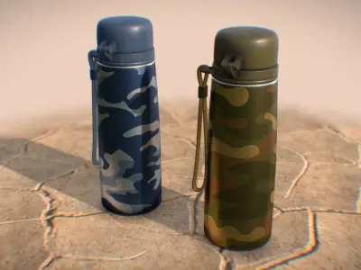 Military Water Bottles 3D model