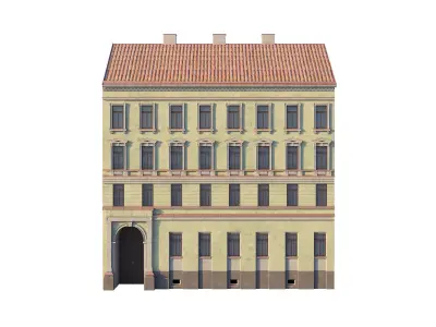 Street Facade Residantial Building Green 3D model
