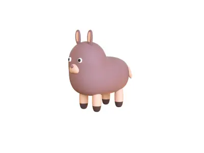 Low-Poly Alpaca Animated - Fun World Animal Low-poly 3D model