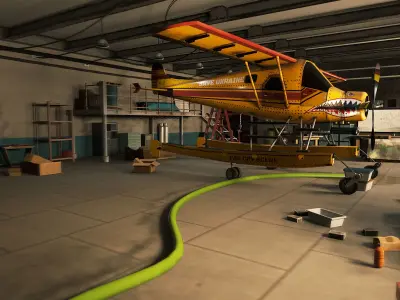 Seaplane Armed  Low-poly 3D model