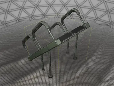 Sci-Fi Stairs - 28 - Green Version Low-poly 3D model