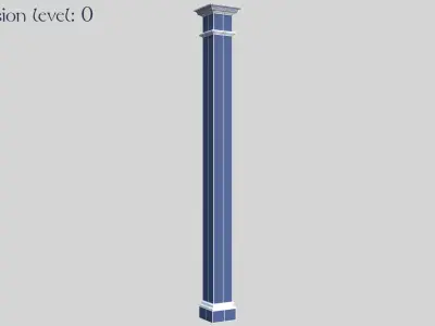 Wooden Square Column 3D model