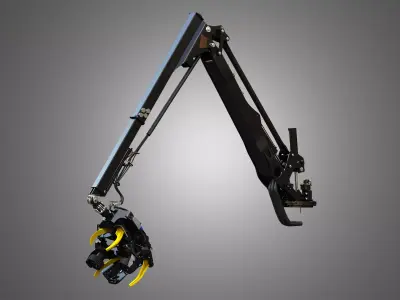 H21D Forestry Harvester Head with Arm 3D model