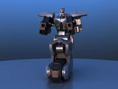 Track Drive Inline Skate Battle Robot 3D model