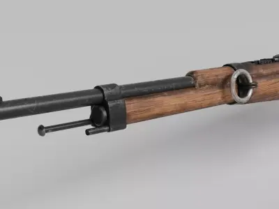 Military Gun low poly mesh Low-poly 3D model