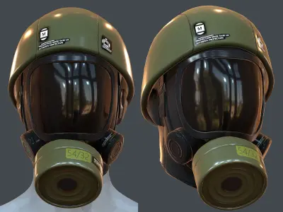 Gas mask helmet 3d model scifi Low-poly  Low-poly 3D model 539