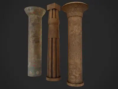 Egypt Column Pack Low-poly 3D model
