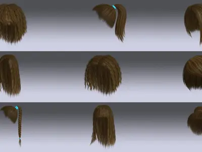 Polygon Hair Collection 4 3D model