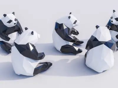 Lowpoly Panda 001 3D model
