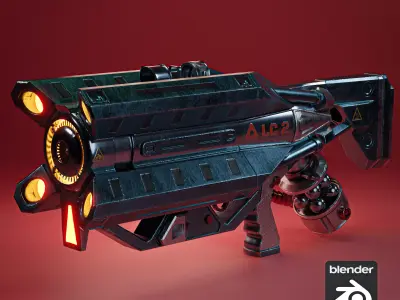 Laser Cannon Free low-poly 3D model