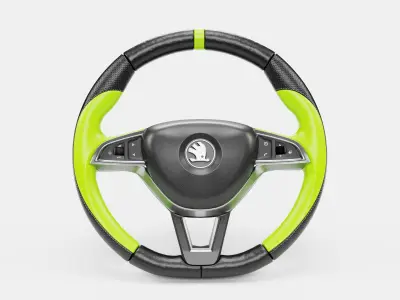 Lamon Green Cover Steering Wheel 3D model