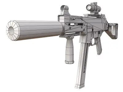 UMP weapon Low-poly 3D model