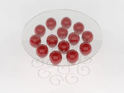 Balloon glass table with balloons Free 3D model