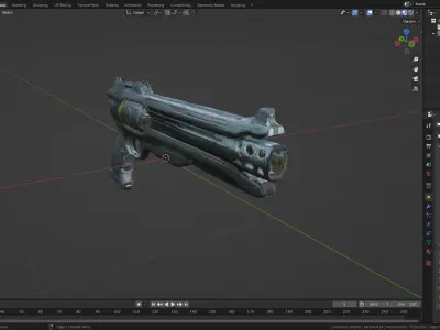 Sci-Fi Gun 02 Low Poly Game Ready Asset Low-poly Low-poly 3D model