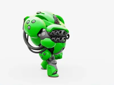 MILITARY BOT F-500 RIGGED 3D model