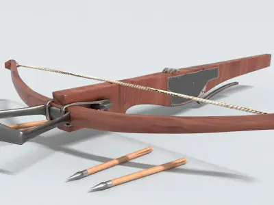 laos Game Crossbow Low-poly 3D model