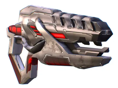 LowPoly Sci-Fi Cartoon Assault Rifle Future Low-poly 3D model