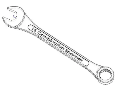 Metric Combination Spanner 16 mm 3D model
