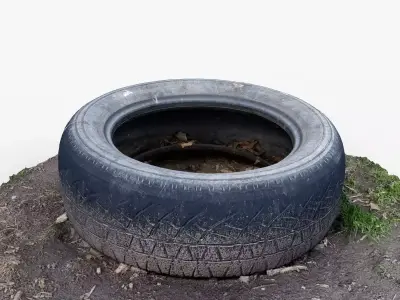 Photorealistic 3D scan of a tire Low-poly 3D model