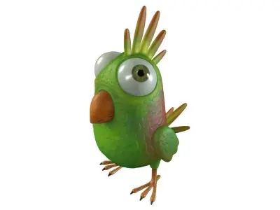 Cartoon Bird Character Low-poly 3D model