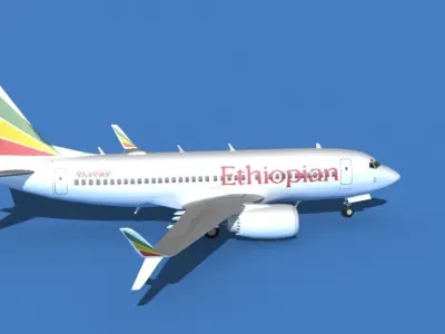 Boeing 737 MAX 7 Ethiopean Airlines 3D model