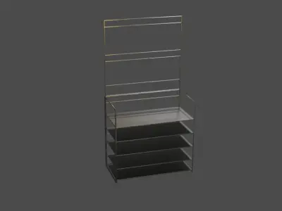 Sleek Minimalist Shoe Rack 3D model