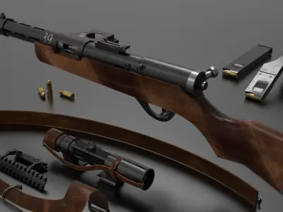 MP 35 Weapon Fps -Tps Low-poly 3D model