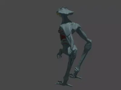 Pale Crawler The Rake Creature of Mutation 3D model