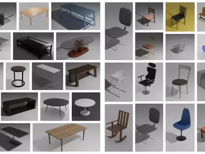 Mega Furniture Pack 3D model