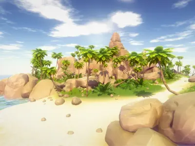 Tropical Environment Pack Low-poly 3D model