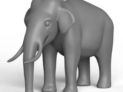 Elephant Base Mesh Low-poly 3D model