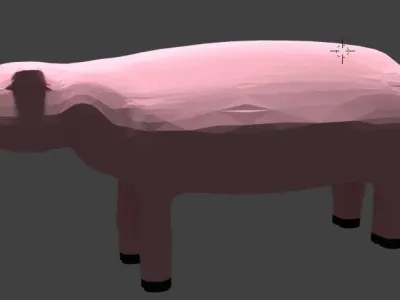 Pink pig Free low-poly 3D model