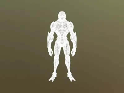 Low Poly Stylized Cyber-Soldier  - PBR Low-poly 3D model