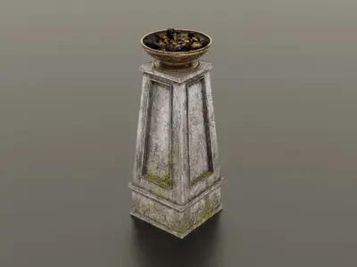 Fire column Low-poly 3D model