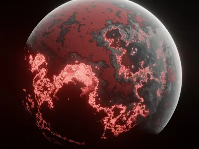 Planet Space Ready to game  Low-poly 3D model 4