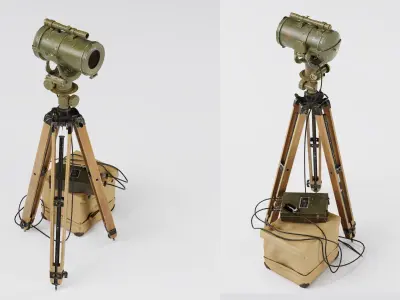 US WWII Signal Corps Lamp EE 84 Low-poly 3D model