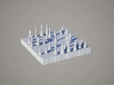 Free Simple Chess Set Free low-poly 3D model