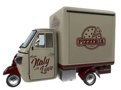 Piaggio ape pizza trailer 3D model