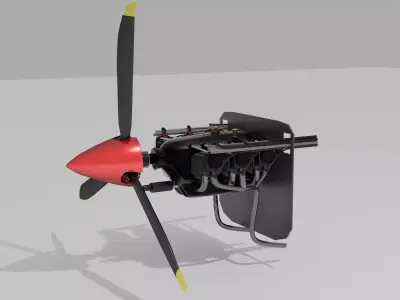Lycoming O-540 Low-poly 3D model