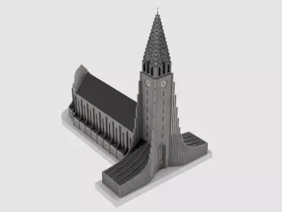 Hallgrimskirkja Iceland Reykjavik - Church of Hallgrimur 3D model