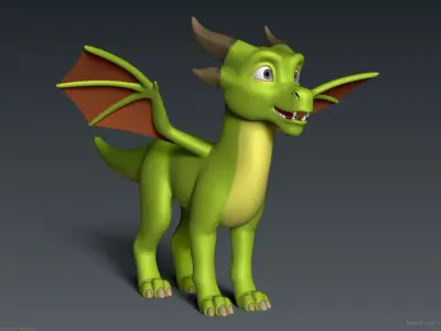 Stylized Cute Dragon 3D model