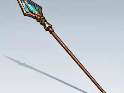 Stylized Fantasy Spear Game Asset Low-poly 3D model