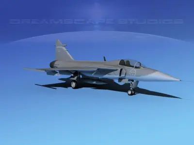 SAAB S39 Gripen Fighter V02 3D model